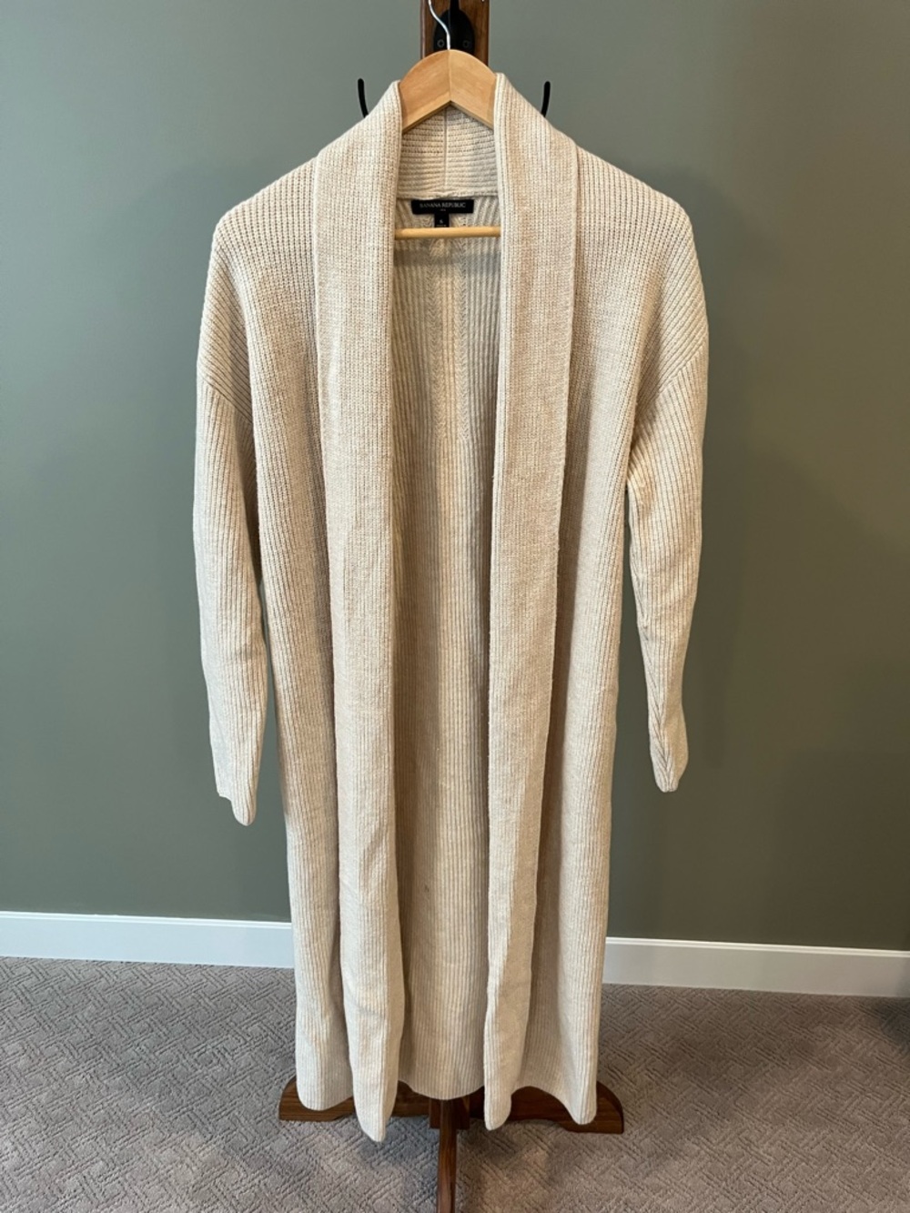 Banana Republic Cream Ribbed Duster